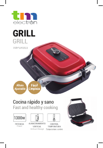 Handleiding TM Electron TMPGR003RED Contactgrill