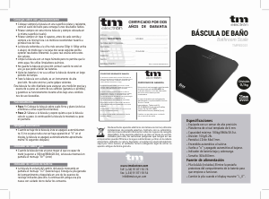 Manual de uso TM Electron TMPBS031 Báscula