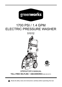 Handleiding Greenworks 51012 Hogedrukreiniger