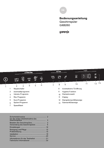 Bedienungsanleitung Gorenje GI68260 Geschirrspüler