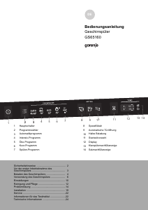 Bedienungsanleitung Gorenje GS65160X Geschirrspüler