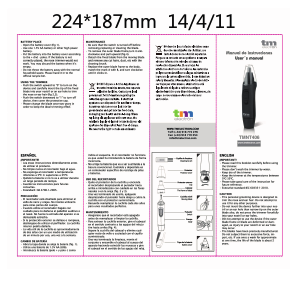 Manual de uso TM Electron TMNT406 Recortador de nariz