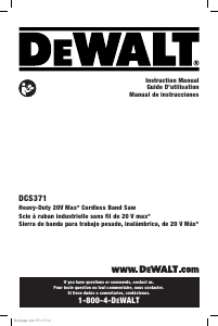 Mode d’emploi DeWalt DCS371P1 Scie à ruban