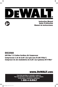 Mode d’emploi DeWalt DCC2560T1 Compresseur