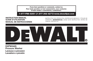 Mode d’emploi DeWalt DXPW3425 Nettoyeur haute pression