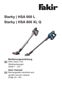 Bedienungsanleitung Fakir HSA 800 XL Q Starky Staubsauger
