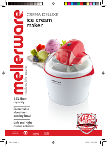 Manual de uso Mellerware 26512 Crema Deluxe Máquina de helados