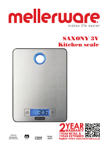 Manual Mellerware 26001 Saxony Kitchen Scale