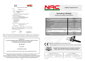 Instrukcja NAC CE22-OS-G Piła łańcuchowa