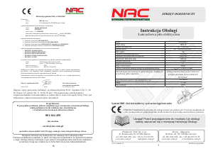Instrukcja NAC CE18-NS-Y Piła łańcuchowa