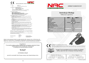 Instrukcja NAC BK501 Dmuchawa do liści