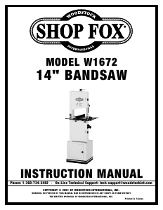 Handleiding Shop Fox G9970 Bandzaag
