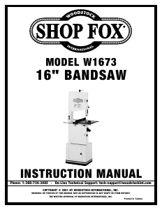 Handleiding Shop Fox G9971 Bandzaag