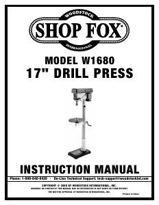 Handleiding Shop Fox G9974 Kolomboormachine