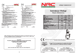 Instrukcja NAC 6230T-R Myjka ciśnieniowa