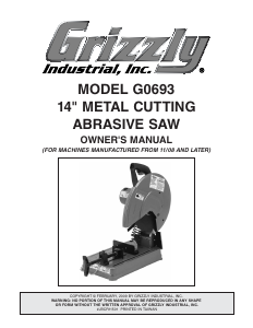 Manual Grizzly G0693 Cut Off Saw