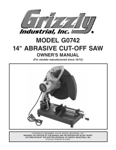 Manual Grizzly G0742 Cut Off Saw