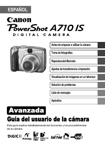 Manual de uso Canon PowerShot A710 IS Cámara digital