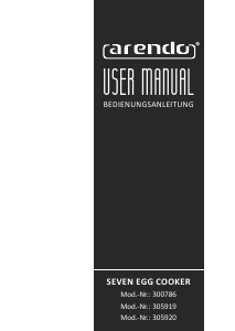 Manual de uso Arendo 305919 Cocedor de huevos