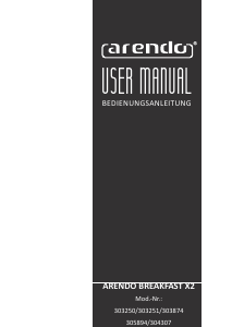 Manual de uso Arendo 305894 Tostador