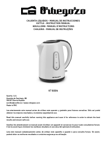 Manual Orbegozo KT 6004 Kettle