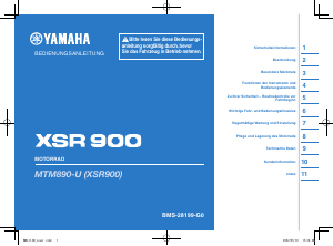 Bedienungsanleitung Yamaha XSR900 (2023) Motorrad