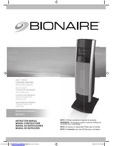 Manual Bionaire BCH9210 Aquecedor