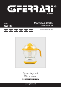 Manual G3 Ferrari G20147 Clementino Citrus Juicer