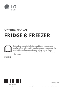 Manual LG GTBV38PZGKD Fridge-Freezer