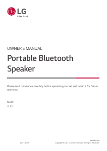 Manual LG XL5S Speaker