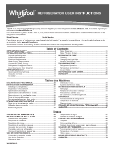 Mode d’emploi Whirlpool WRF535SMBB Réfrigérateur combiné