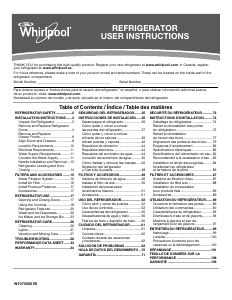 Mode d’emploi Whirlpool WRV976FDEM Réfrigérateur combiné