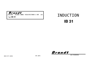 Manual Brandt IB31 Hob