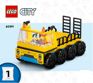 Handleiding Lego set 60391 City Kiepwagen, bouwtruck en sloopkraan