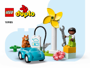 Bruksanvisning Lego set 10985 Duplo Vindkraftverk och elbil