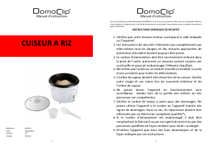 Mode d’emploi DomoClip DOC111 Cuiseur à riz