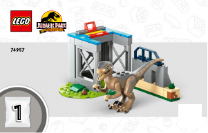 Vadovas Lego set 76957 Jurassic World Velociraptoriaus pabėgimas