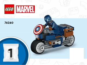 Használati útmutató Lego set 76260 Super Heroes Fekete Özvegy és Amerika Kapitány motorkerékpárok