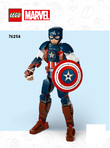 Käyttöohje Lego set 76258 Super Heroes Rakennettava Captain America ‑hahmo