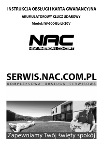 Instrukcja NAC IW-600-BL-LI-20V Klucz udarowy
