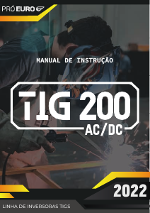 Manual Pró Euro TIG 200 Aparelho de soldar