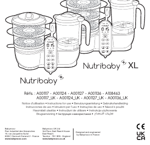 Manual Babymoov A001136 Nutribaby Robot de bucătărie