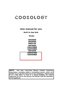 Manual Cookology GH309SS Hob