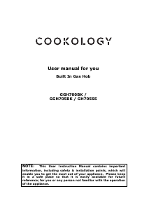Handleiding Cookology GGH705BK Kookplaat