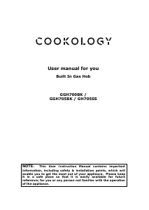 Handleiding Cookology GGH700BK Kookplaat