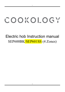 Manual Cookology SEP601SS Hob