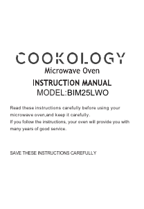 Manual Cookology BIM25LWO Microwave