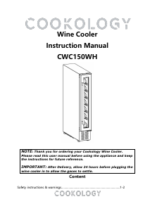 Handleiding Cookology CWC150WH Wijnklimaatkast
