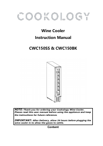 Handleiding Cookology CWC150SS Wijnklimaatkast