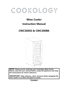 Manual Cookology CWC300BK Wine Cabinet